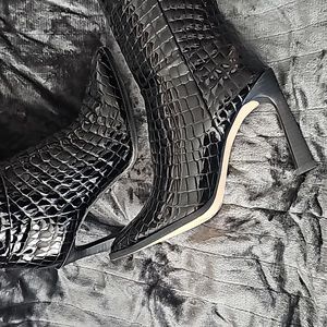 Patent Leather Croc Tall Boots